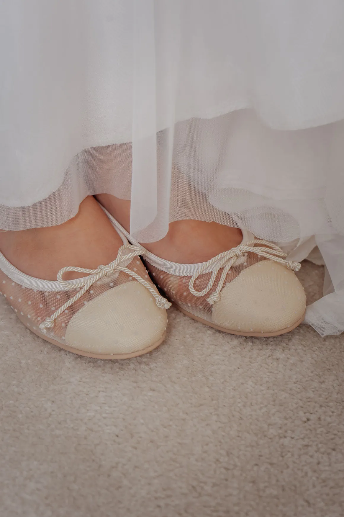 Brautschuh mit Tupfen - Marilyn Daphne Perla rund Pretty Ballerinas