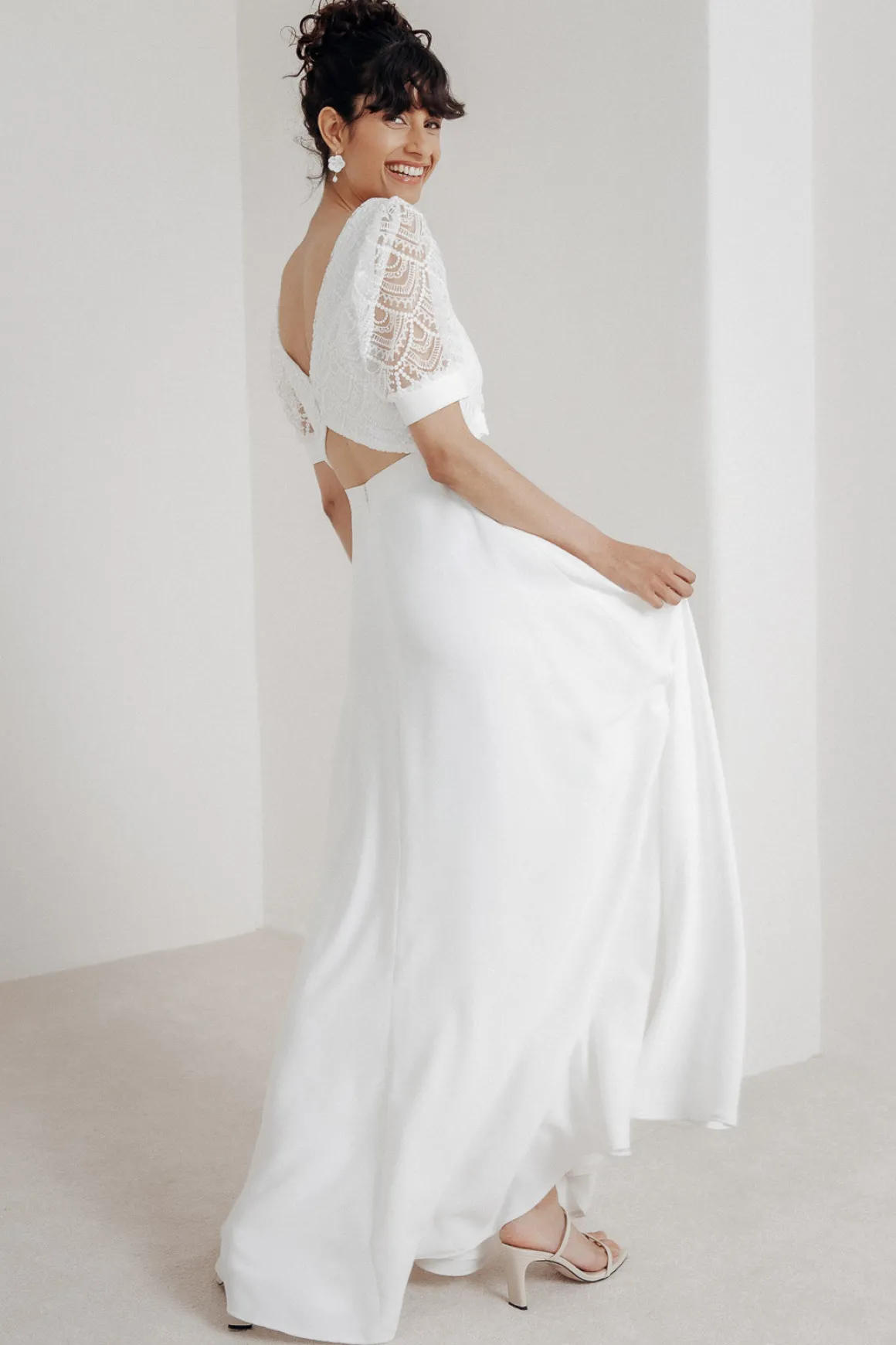 Maxi-Braut Rock mit Schlitz – Lunamae noni