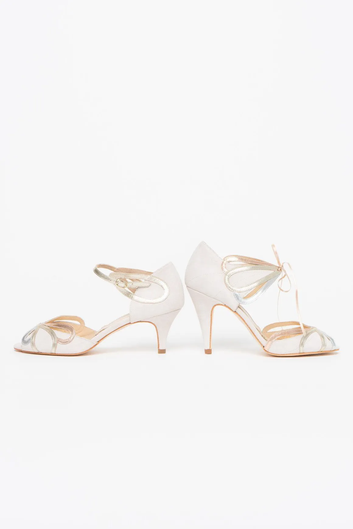 Offener Brautschuh mit Gold, Roségold, Silber - Exklusiv nur bei noni - Cecelia Blush