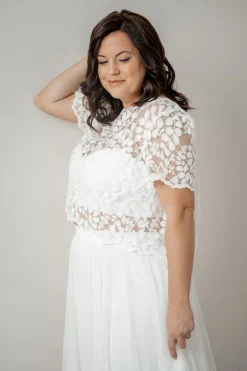 Plus Size Braut Top aus Blätterspitze – Aza noni Curvy