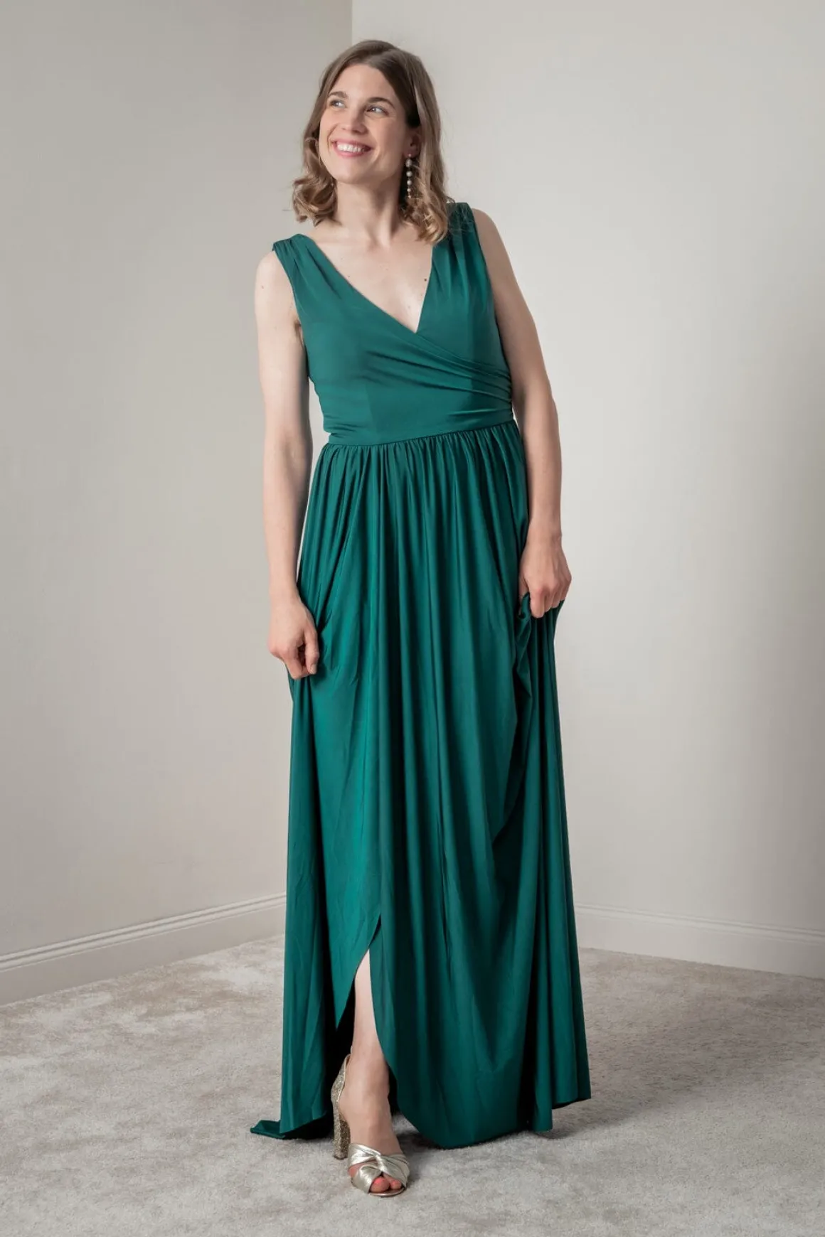 Tiefgrünes Brautjungfernkleid | Eliza & Ethan